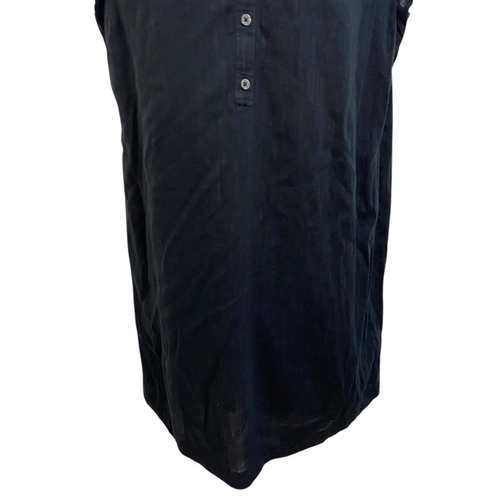 Old‎ Navy Black Ruffle Sleeve Henley Mini Dress Cotton Blend Preppy Boho Medium - Picture 8 of 8